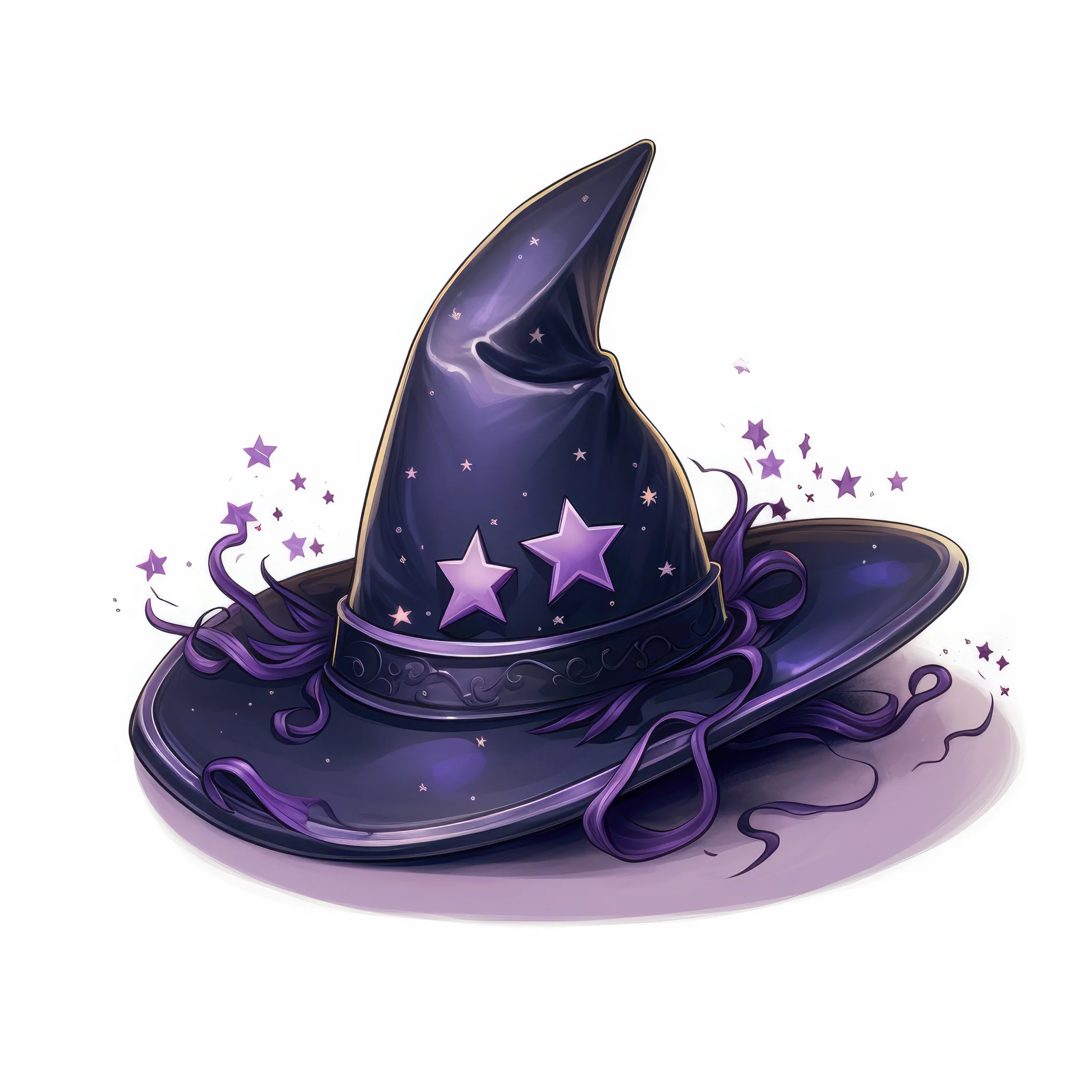 A dark purple witch hat with star pattern (paitakuva)