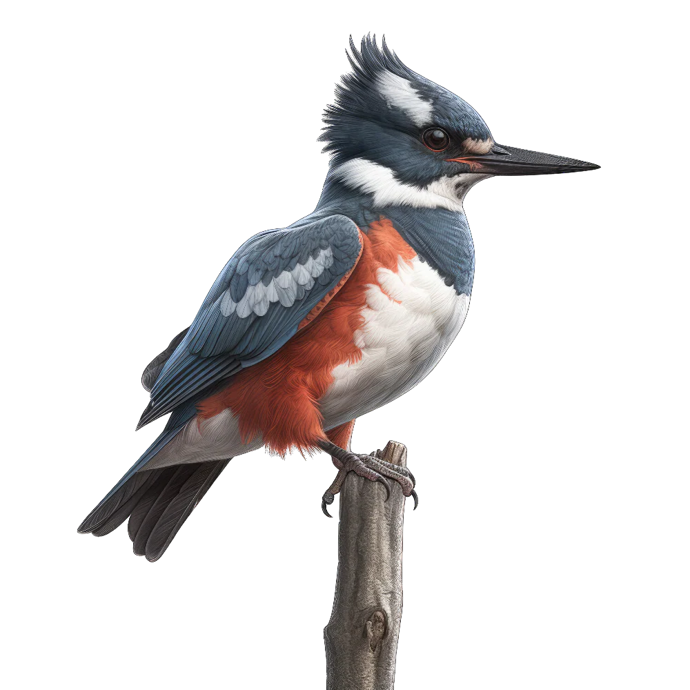 Belted kingfisher bird 1- paitakuva