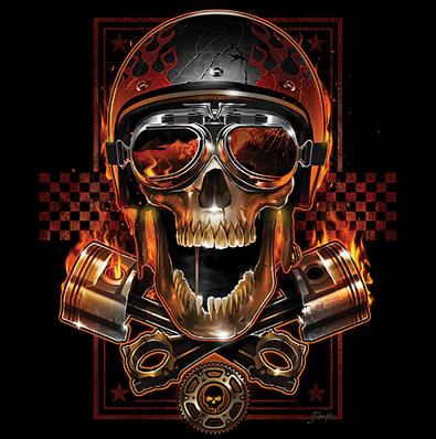 BIKER SKULL (666)