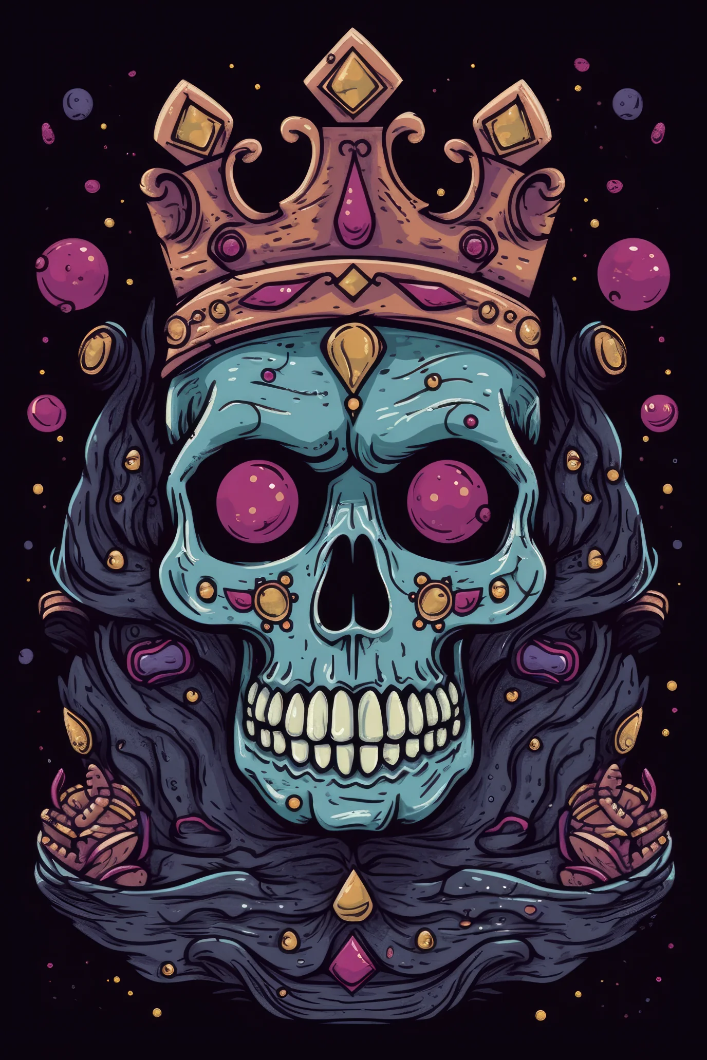 Cartoon Tiara princess skull Tshirt design (Paitakuva)