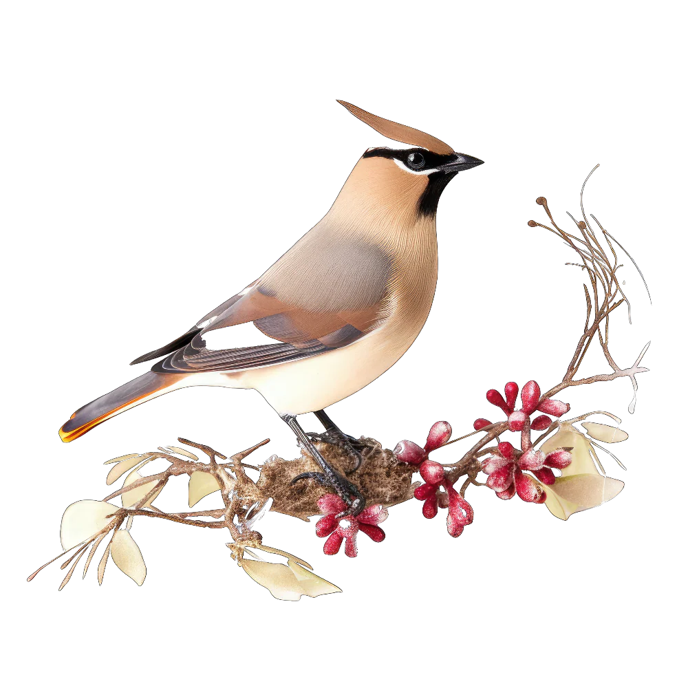 Cedar waxwing bird 1- paitakuva