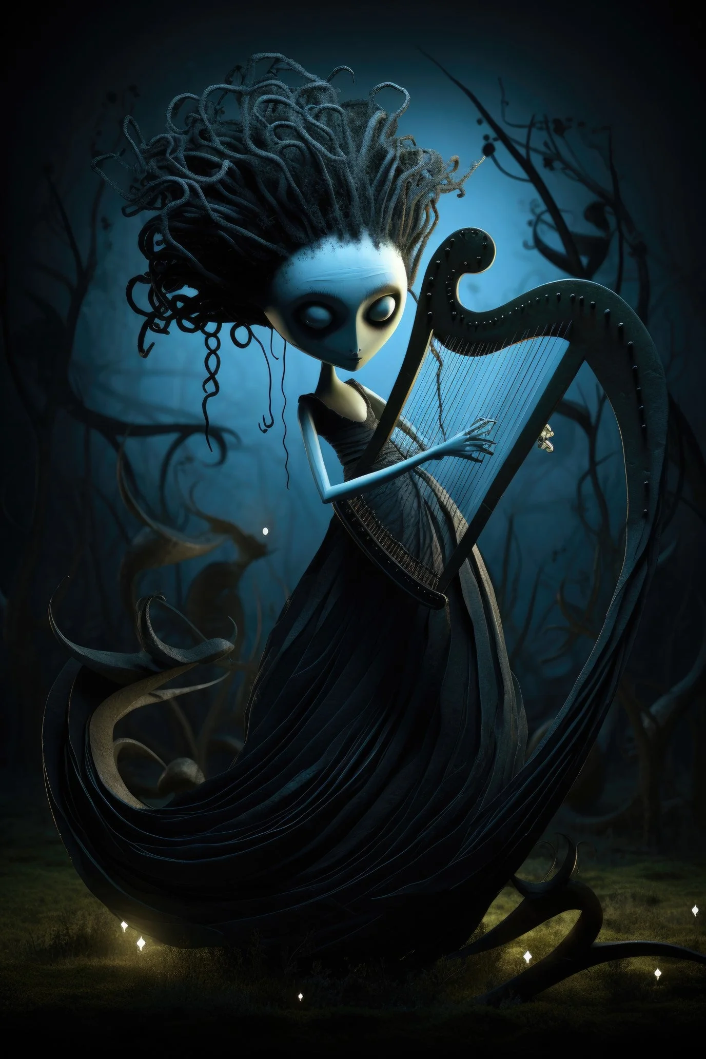 Character with aeolian harp 3 (paitakuva)