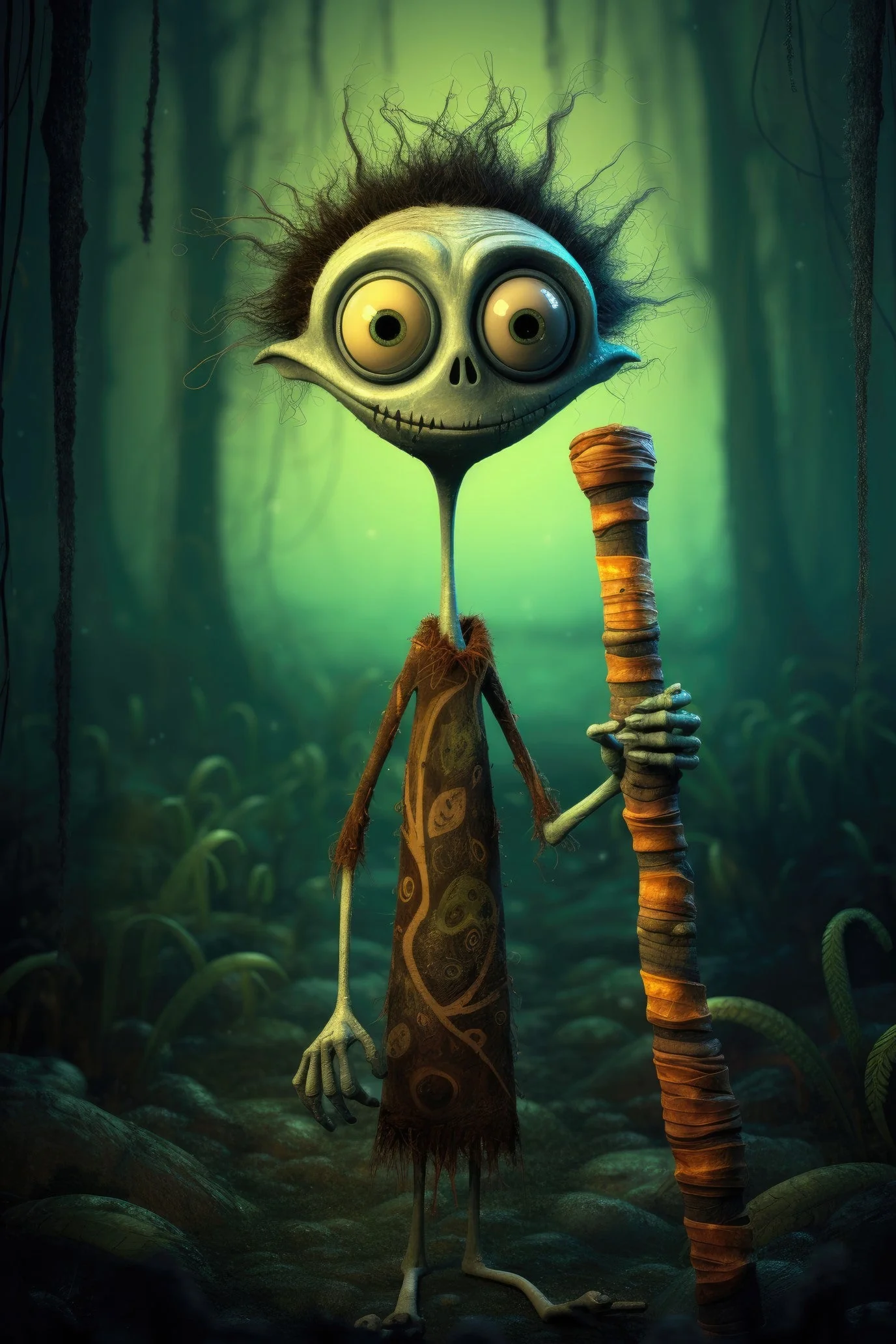 Character with didgeridoo 1 (paitakuva)