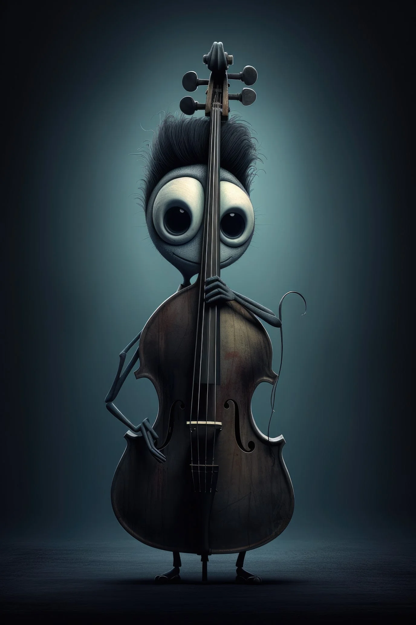 Character with double bass 3 (paitakuva)