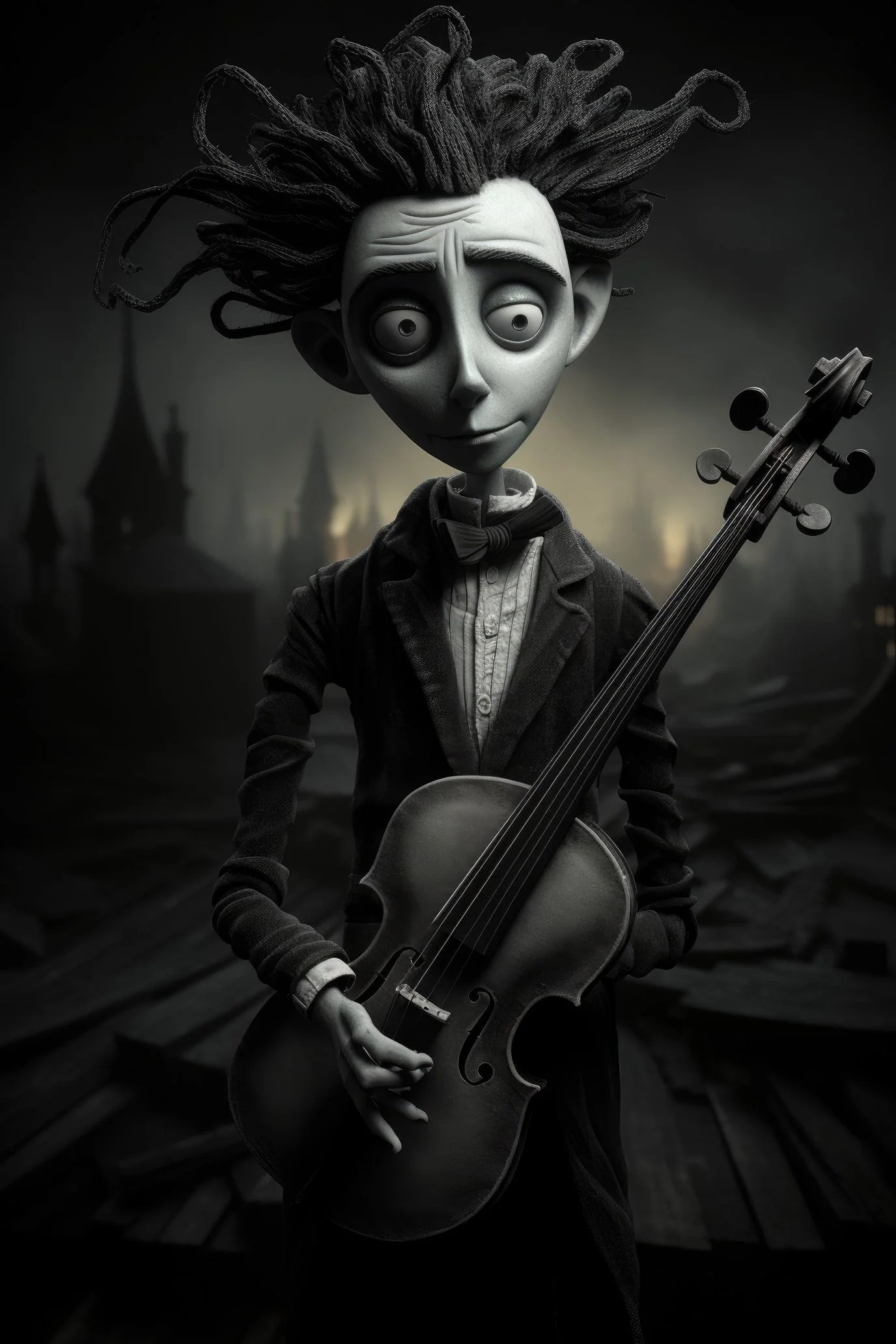 Character with fiddle 2 (paitakuva)