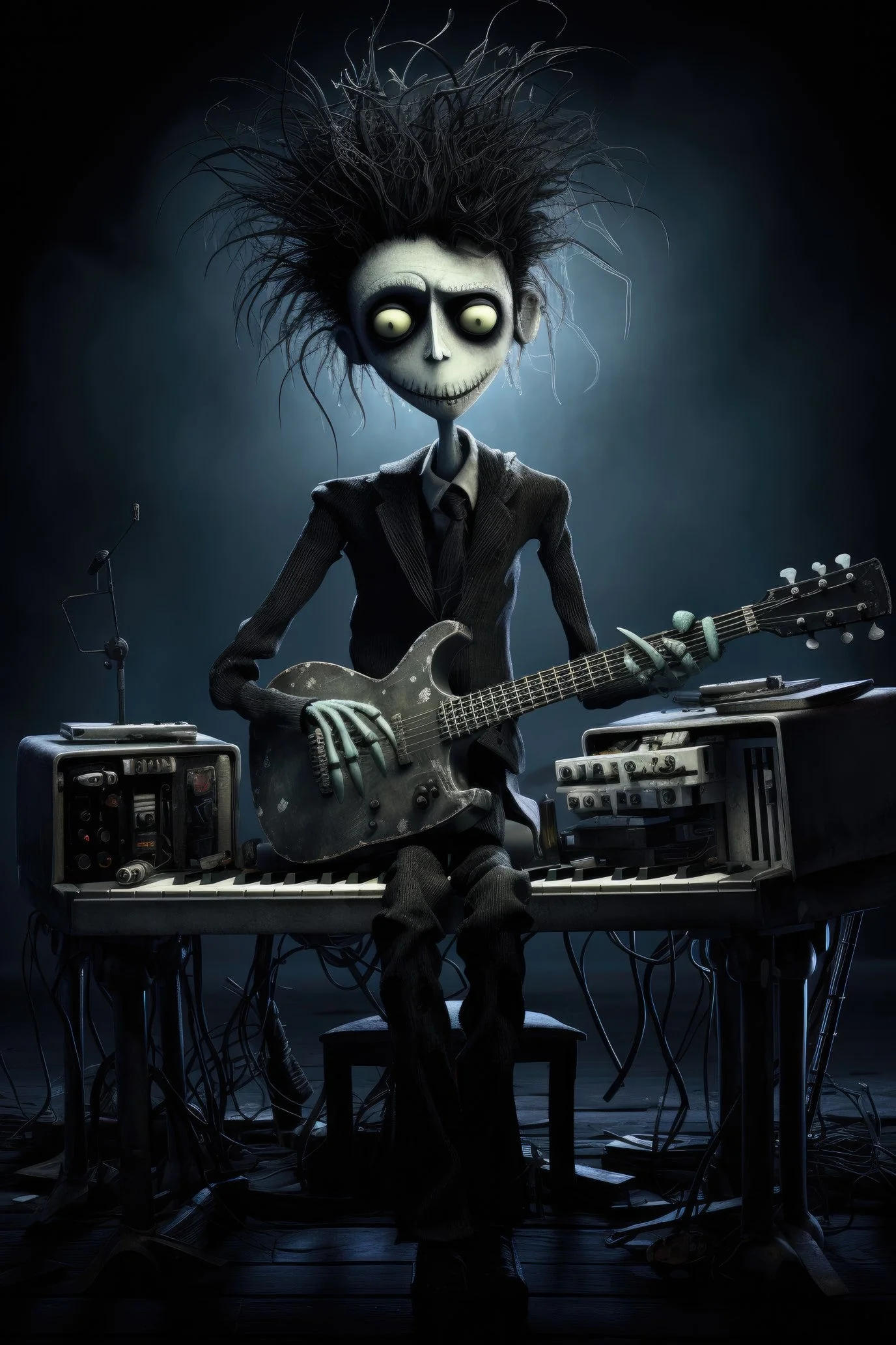 Character with pedal steel guitar 3 (paitakuva)
