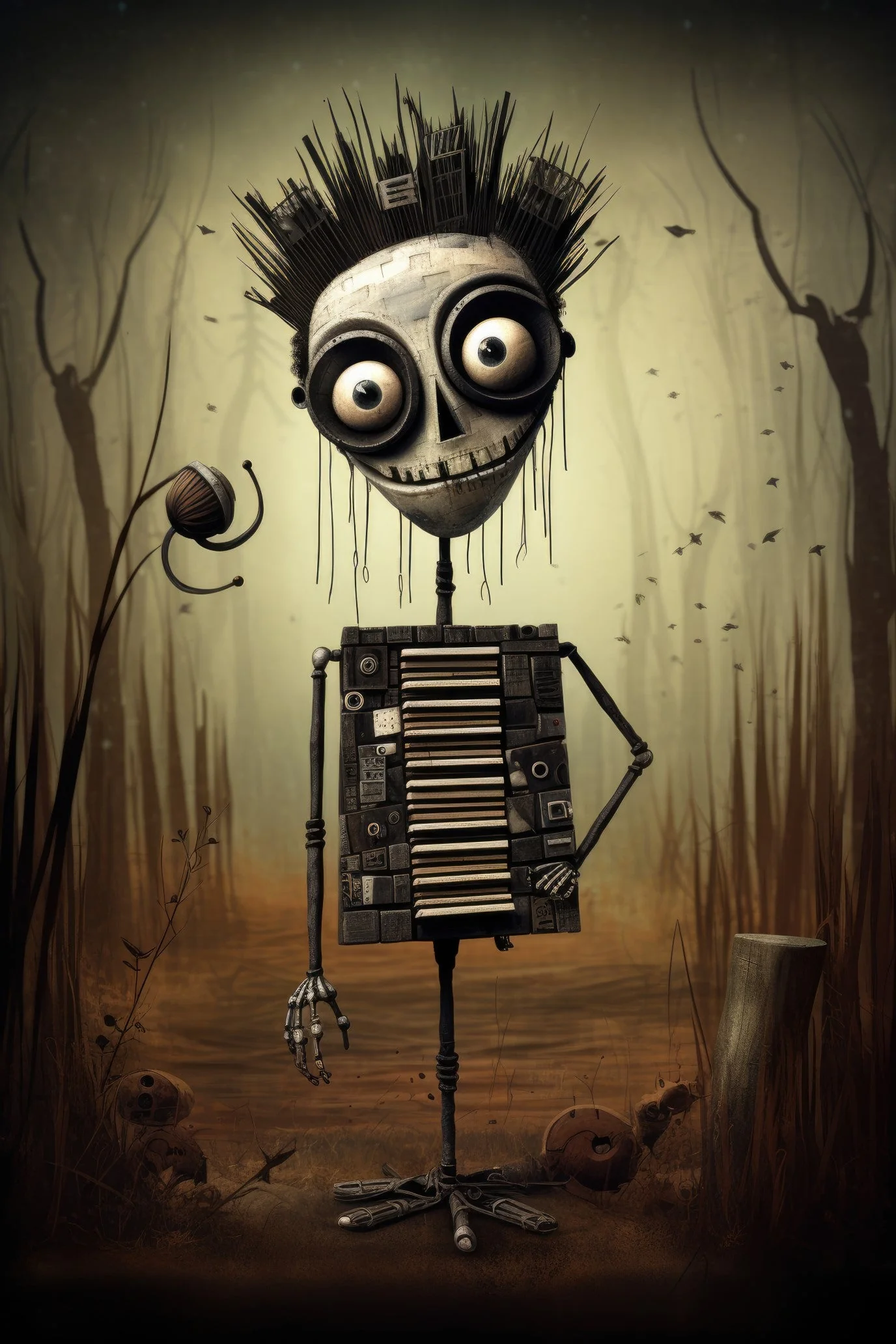 Character with reed organ 3 (paitakuva)