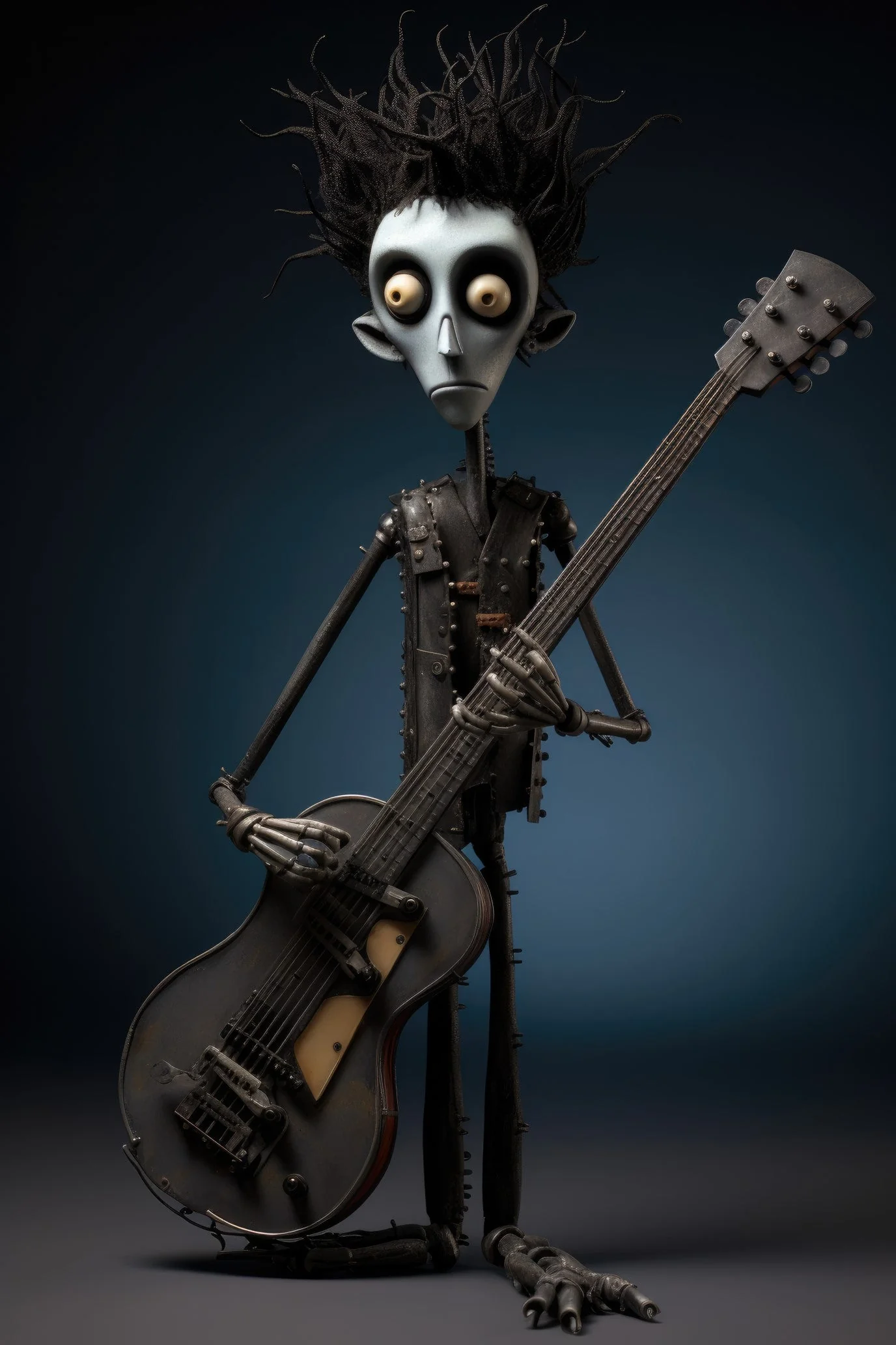 Character with steel guitar (paitakuva)