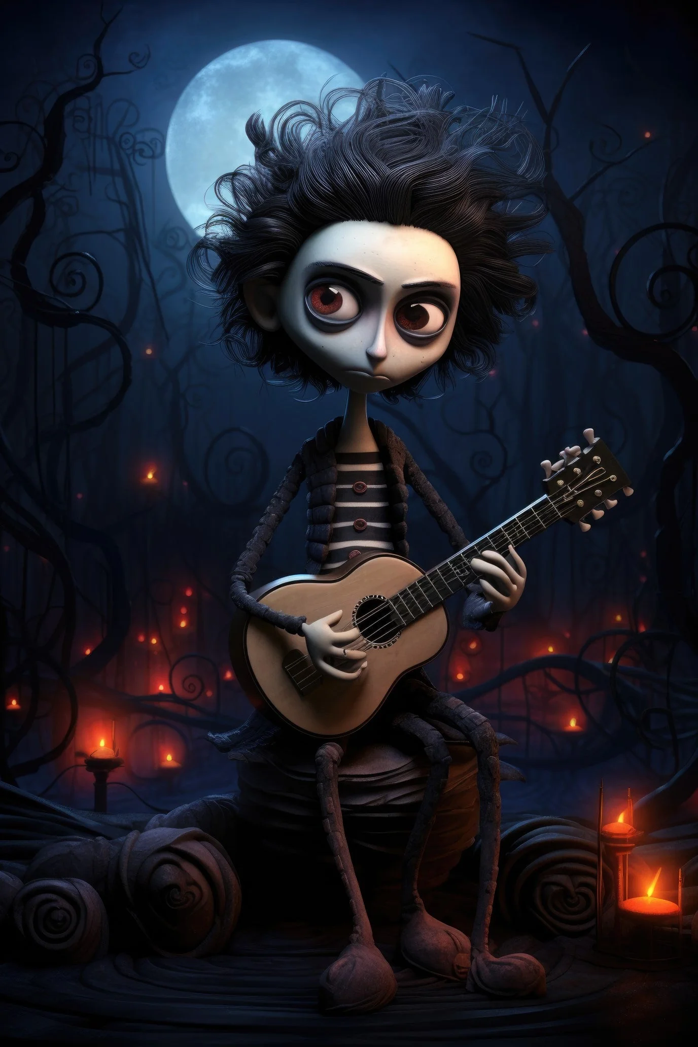 Character with tambura 2 (paitakuva)