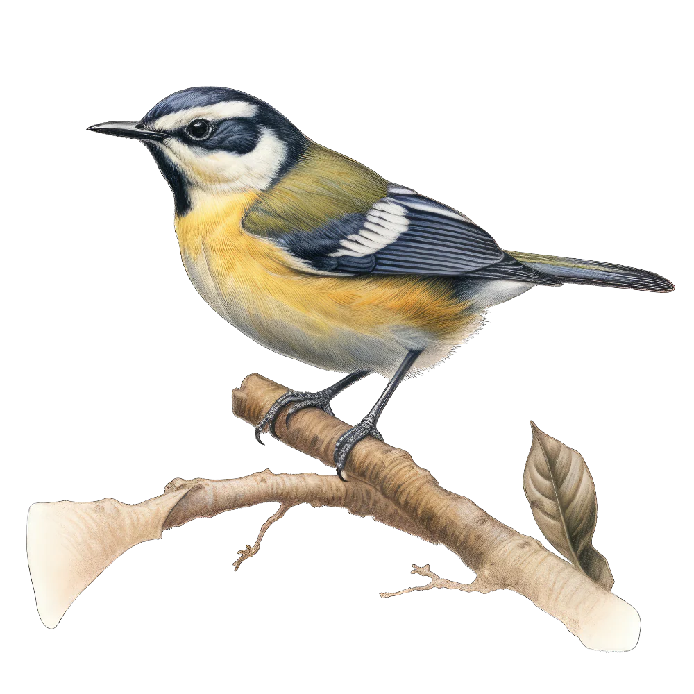 Crescent-chested warbler bird 1- paitakuva