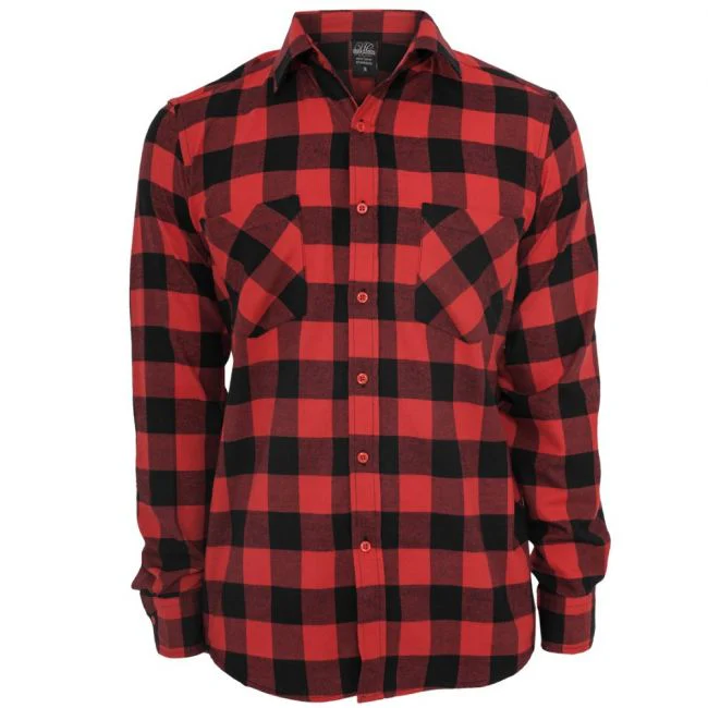 KAULUSPAITA - Checked Flanell Shirt RED - URBAN CLASSICS - Image 5
