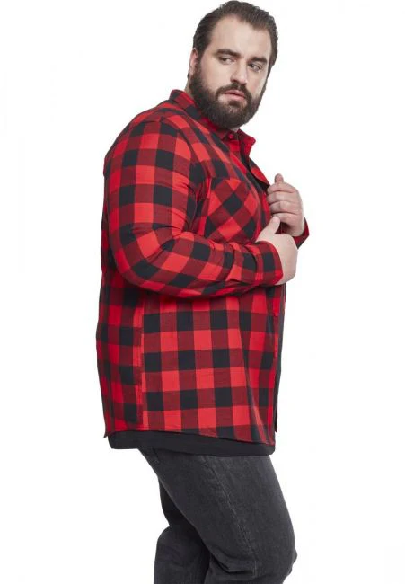KAULUSPAITA - Checked Flanell Shirt RED - URBAN CLASSICS - Image 7