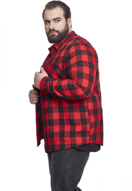 KAULUSPAITA - Checked Flanell Shirt RED - URBAN CLASSICS - Image 8