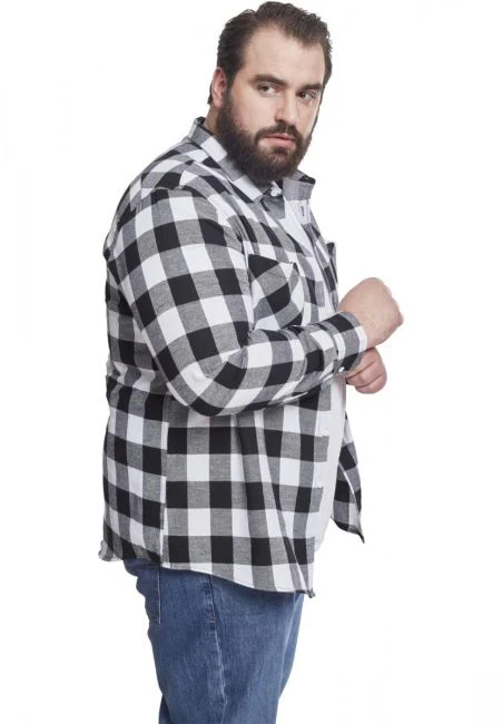 KAULUSPAITA - Checked Flanell Shirt WHITE - URBAN CLASSICS - Image 7