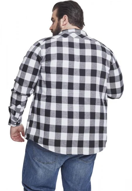 KAULUSPAITA - Checked Flanell Shirt WHITE - URBAN CLASSICS - Image 8