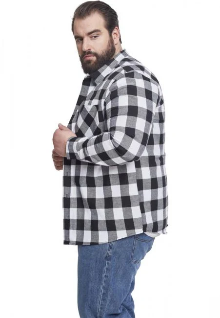 KAULUSPAITA - Checked Flanell Shirt WHITE - URBAN CLASSICS - Image 9