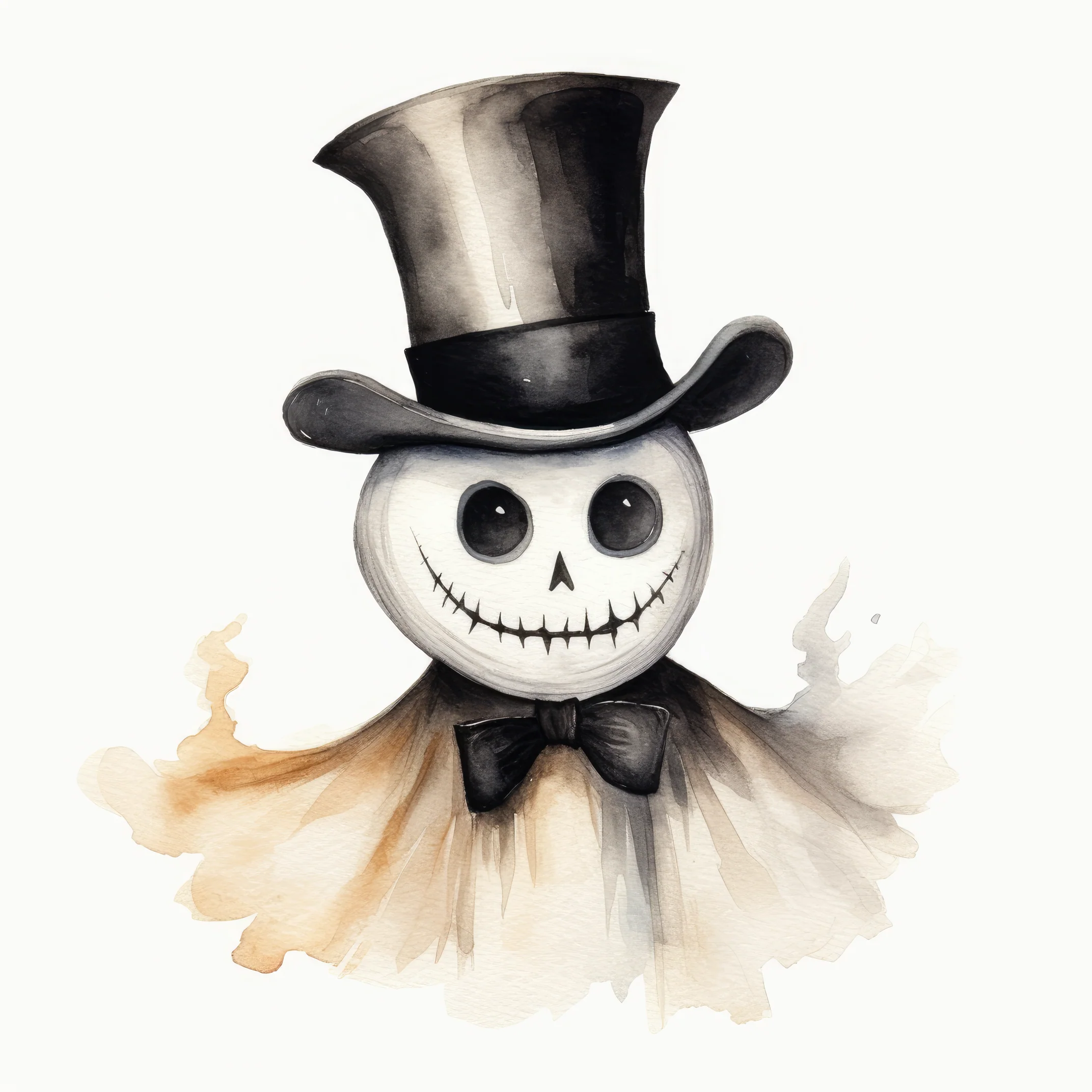 Ghost wearing a top hat hand-painted 1 (paitakuva)