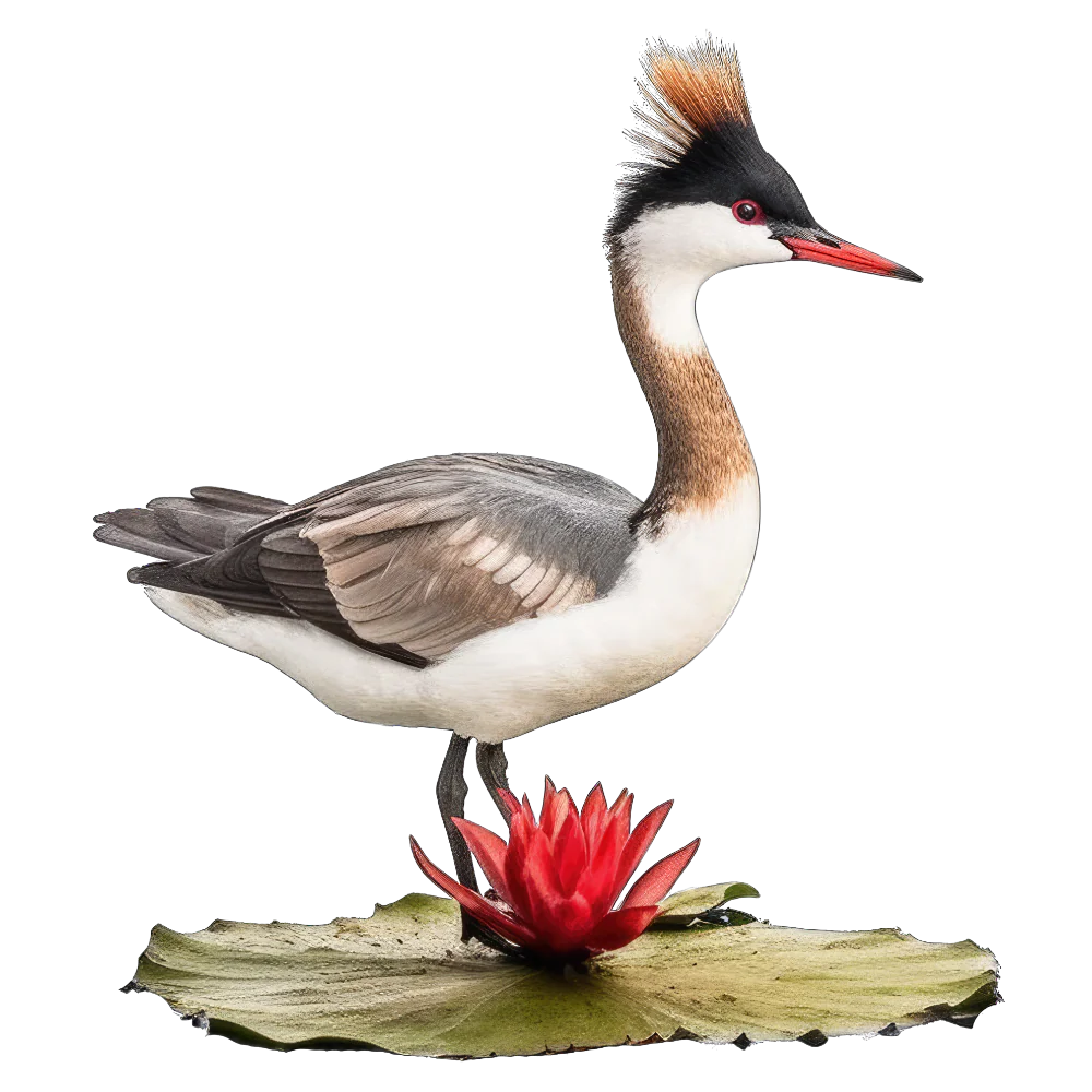 Horned grebe bird 1- paitakuva