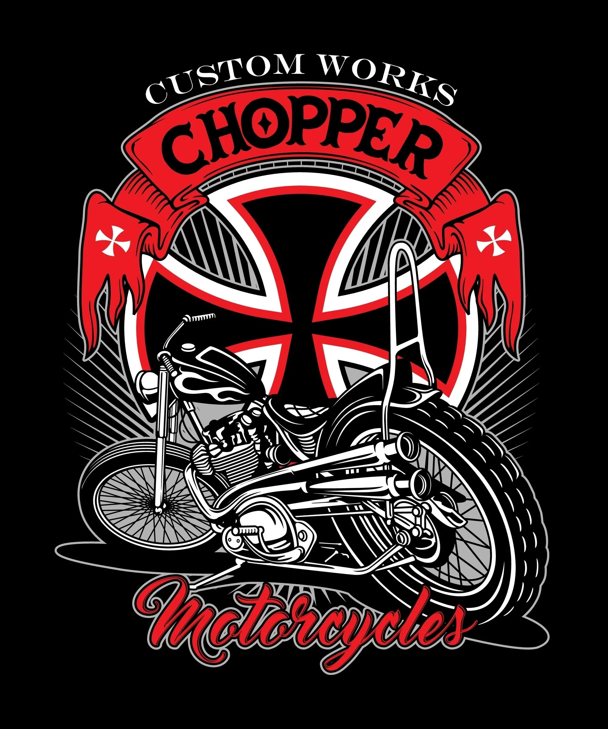 HUPPARI MUSTA - Chopper – Custom Works - Image 2