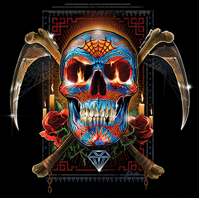 HUPPARI MUSTA - SUGAR SKULL DAY OF THE DEAD (665) - Image 2