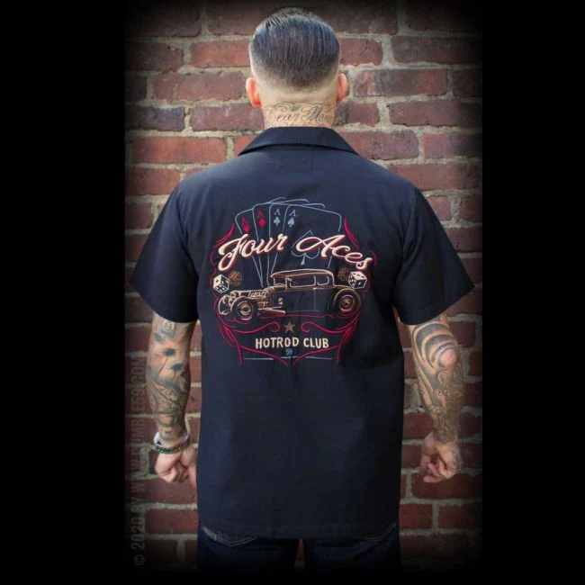 KAULUSPAITA - Lounge Shirt Four Aces - RUMBLE59 - Image 2