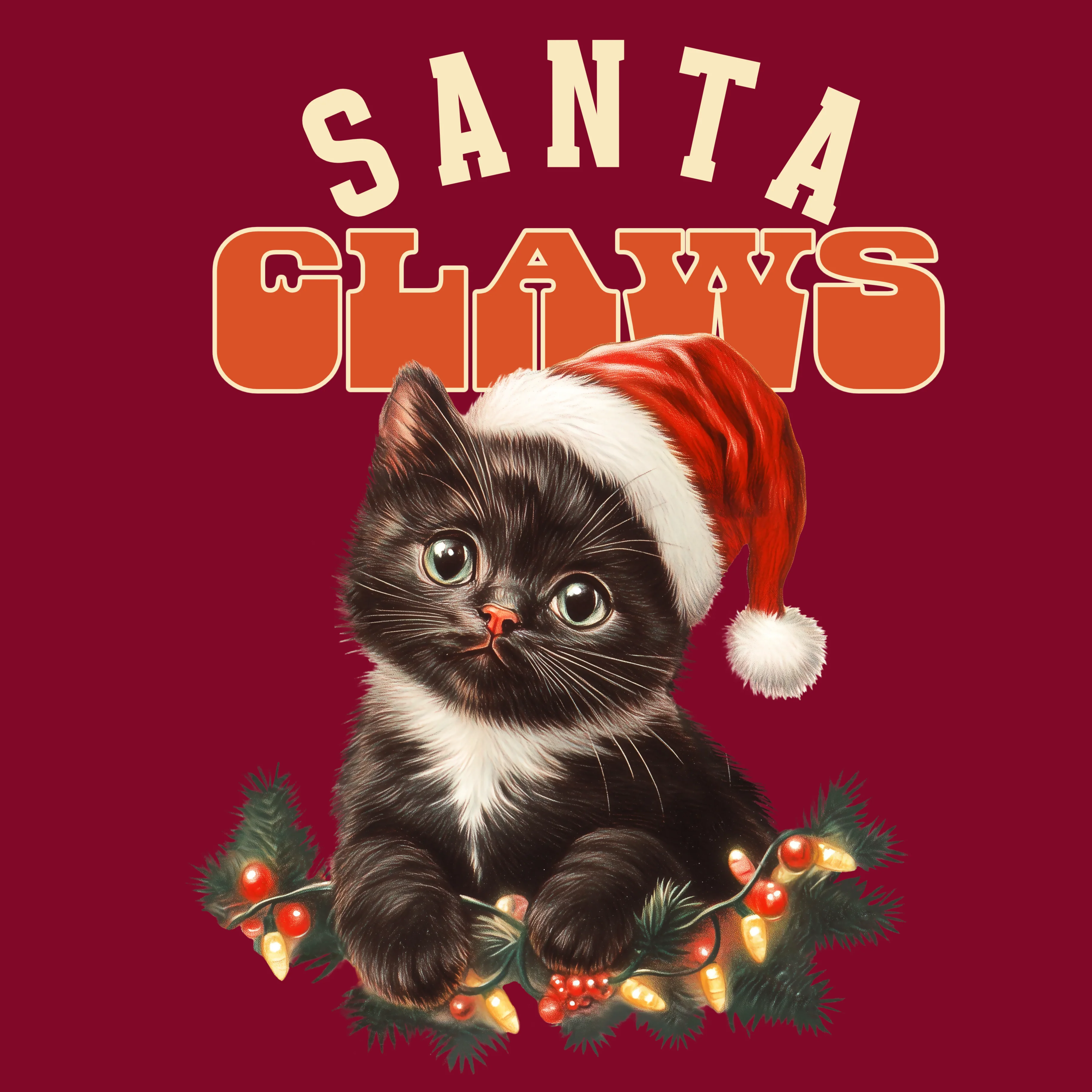 JOULUPAITA viininpunainen - SANTA CLAWS (3192) - Image 2