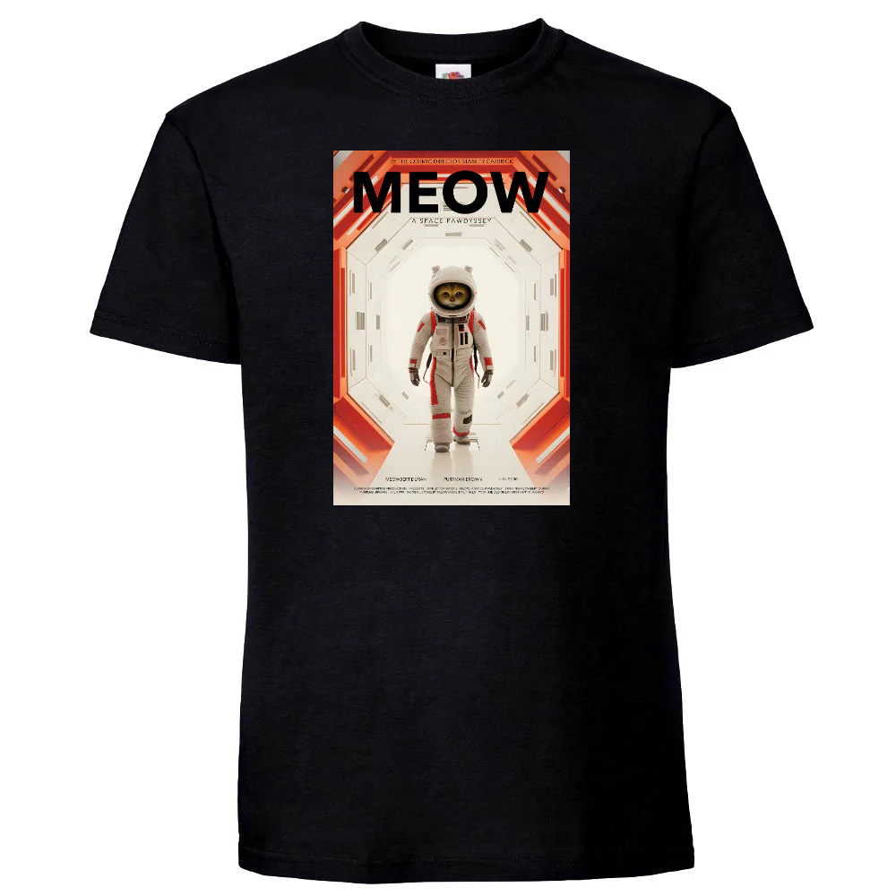 KISSALEFFA T-PAITA MUSTA - MEOW