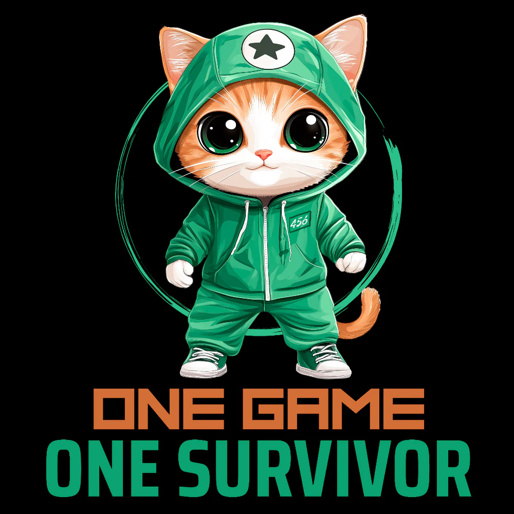 KISSALEFFA T-PAITA MUSTA - ONE GAME ONE SURVIVOR (3036) - Image 2