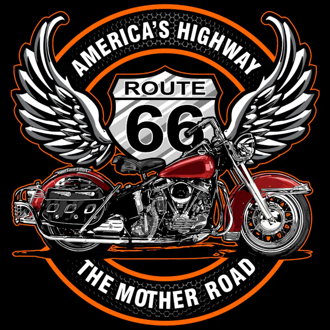 MOTO T-PAITA MUSTA - AMERICA'S HIGHWAY ROUTE 66 (00 1935) - Image 2