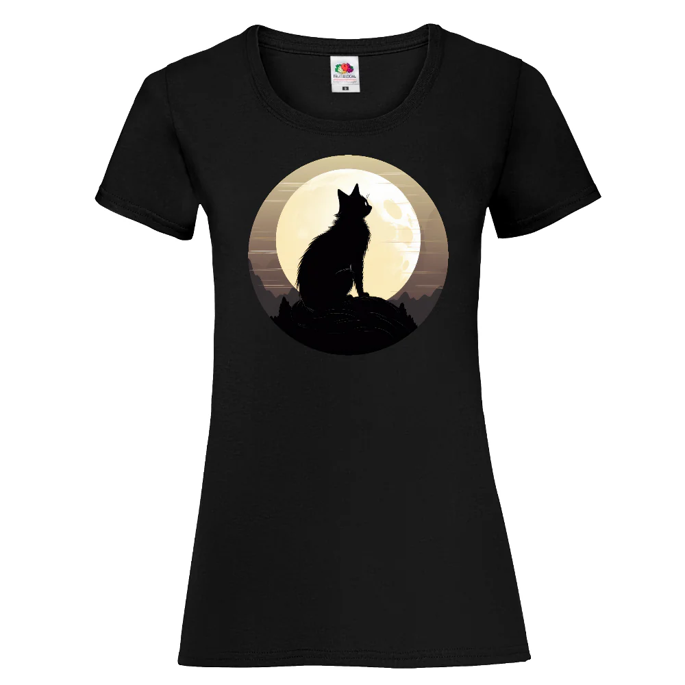 NAISTEN PAITA - Black cat under a full moon 1 (2916)