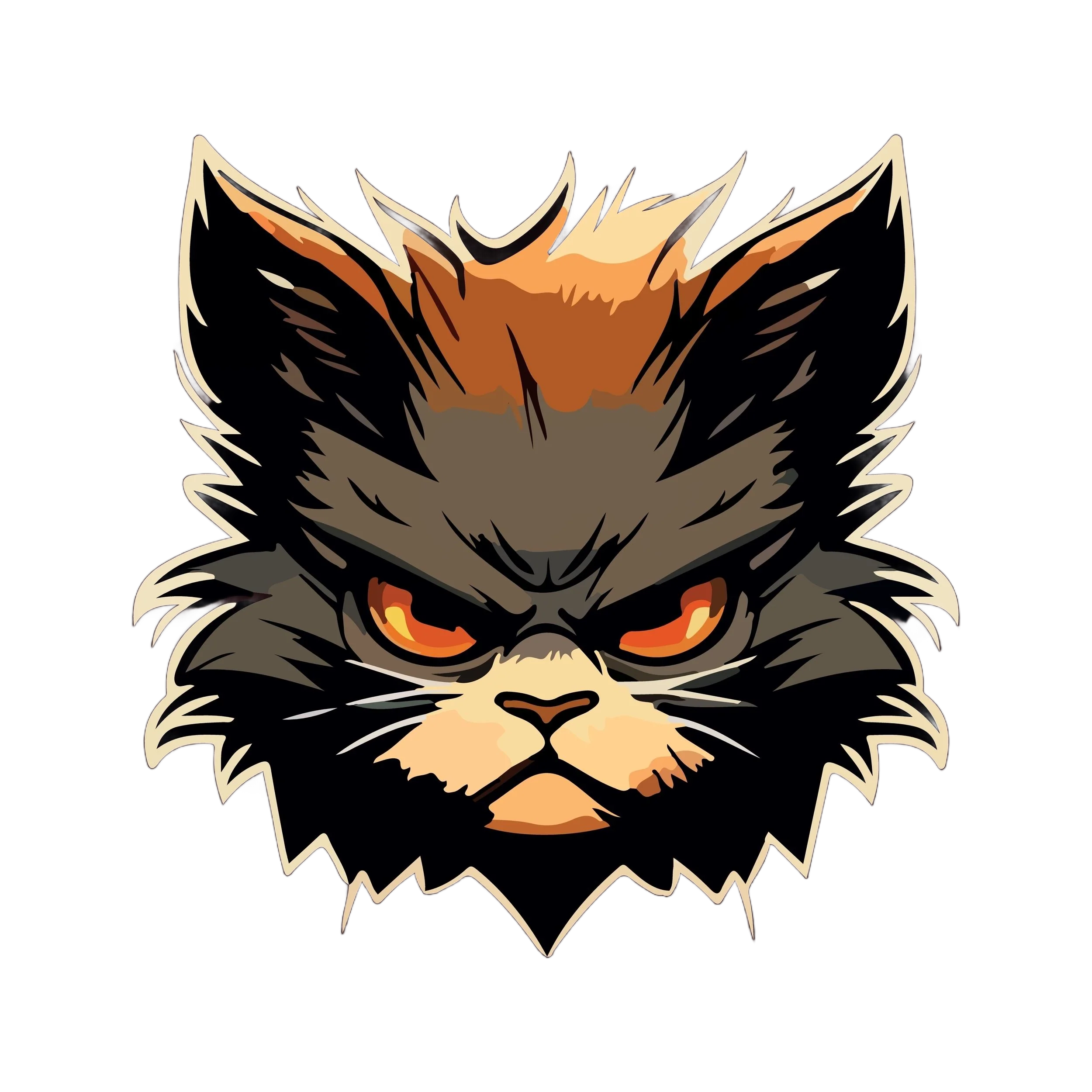 NAISTEN PITKÄHIHAINEN PAITA musta - ANGRY CAT (00 2565) - Image 2