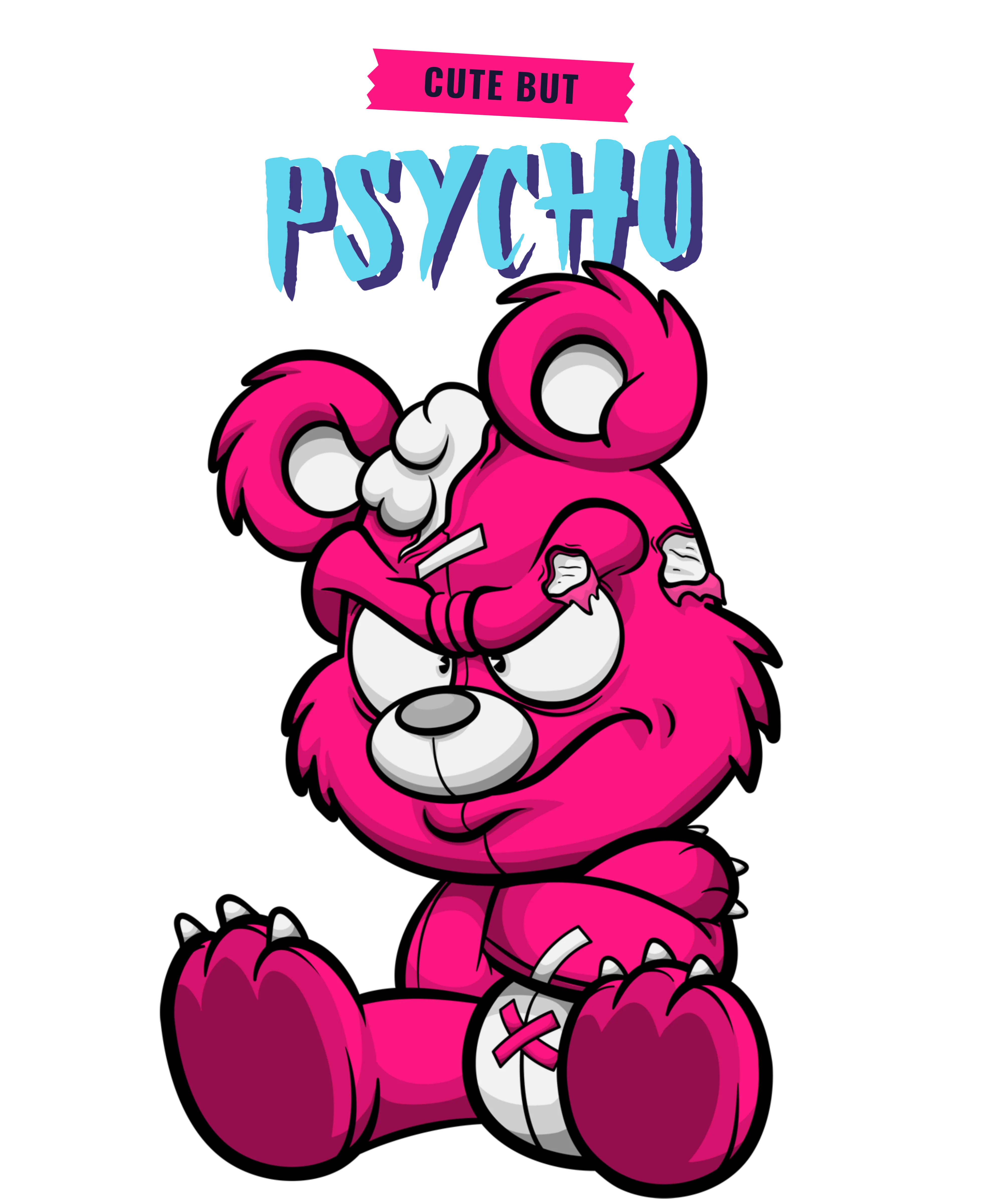 NAISTEN PITKÄHIHAINEN PAITA musta - CUTE BUT PSYCHO (00 227) - Image 2