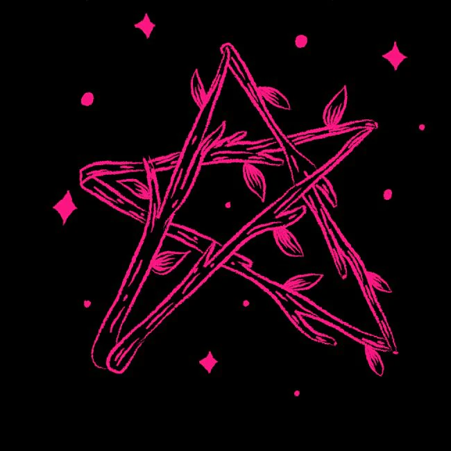 NAISTEN VETOKETJUHUPPARI MUSTA - PINK STAR (00 2078) - Image 4