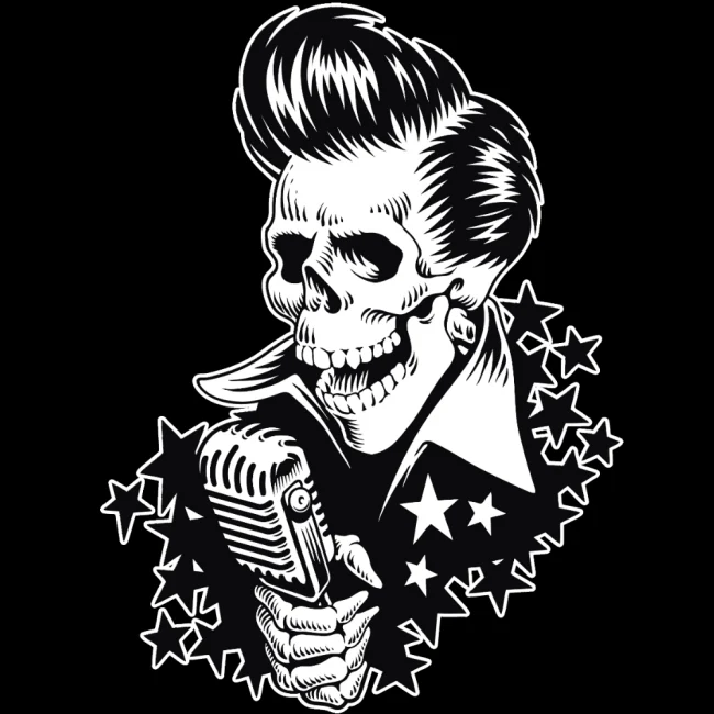 PAITAKUVA - ROCKABILLY SKULL (00 1102)