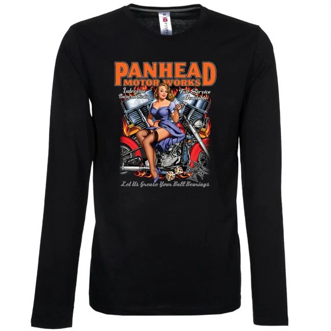 PITKÄHIHAINEN T-PAITA musta - PANHEAD MOTORS (528) - PINETA - Image 2