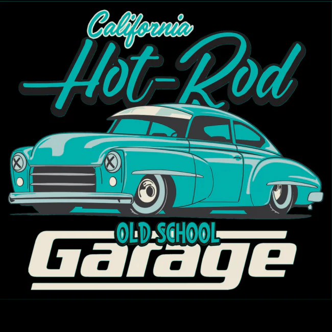 RETRO CAR HUPPARI MUSTA - HOT ROD OLD SCHOOL - Image 2