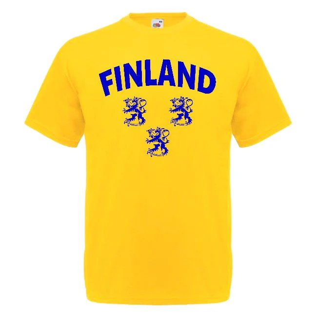 T-PAITA FINLAND TRE LEJON keltainen (00 472)