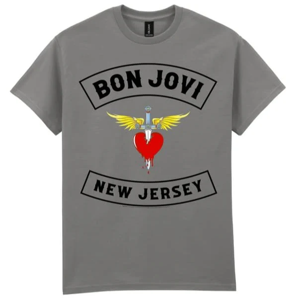T-PAITA harmaa - Bon Jovi New Jersey (LF8704)