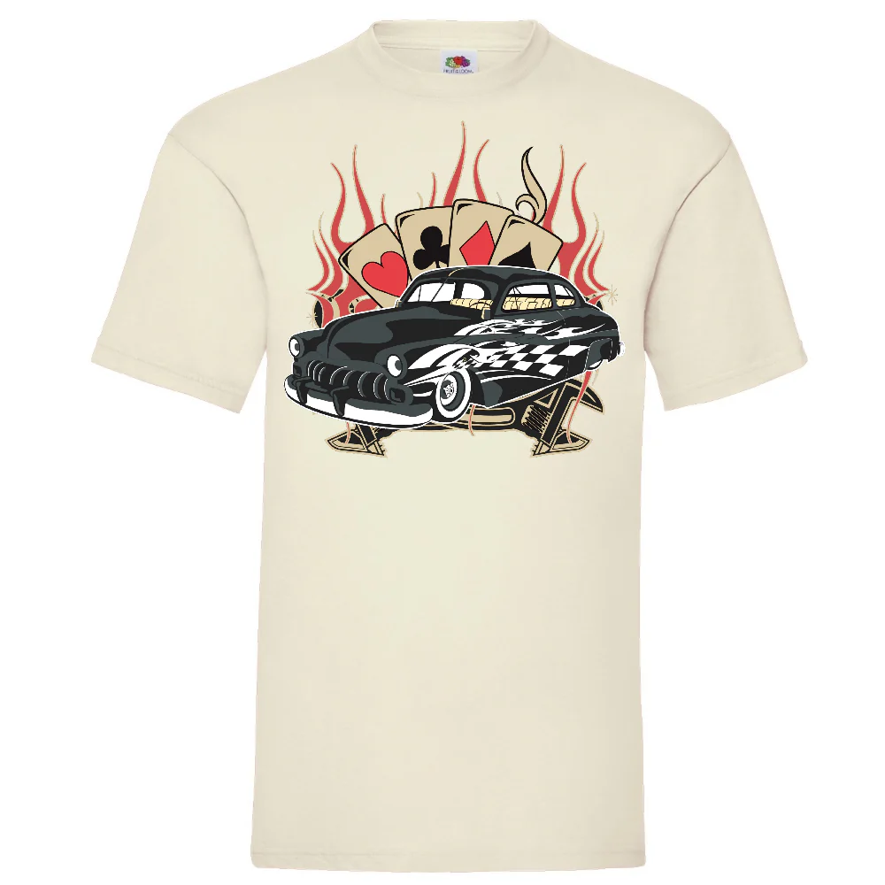 T-PAITA LUONNONVALKOINEN - CARS AND CARDS (00 1081)