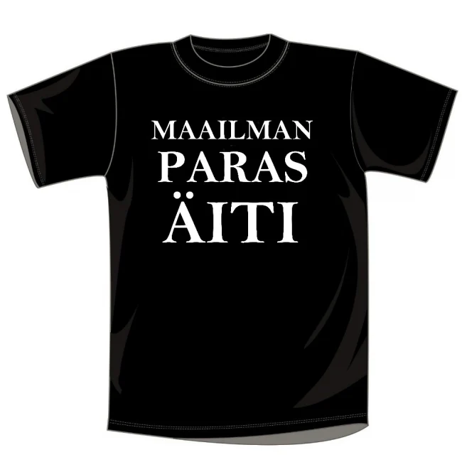 T-PAITA MUSTA - MAAILMAN PARAS ÄITI TEKSTI (2523)