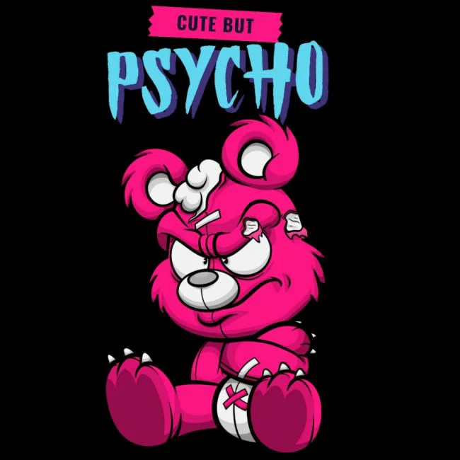 T-PAITA musta - CUTE BUT PSYCHO (00 227) - Image 2