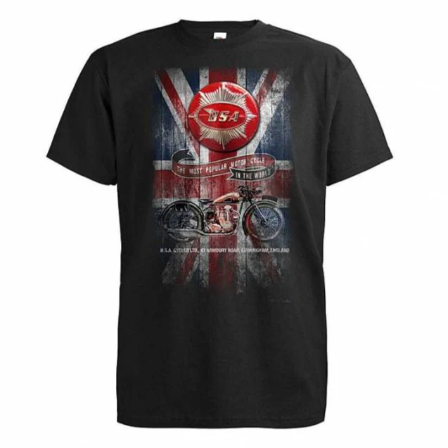 T-PAITA MUSTA - DC BIKER Vintage BSA