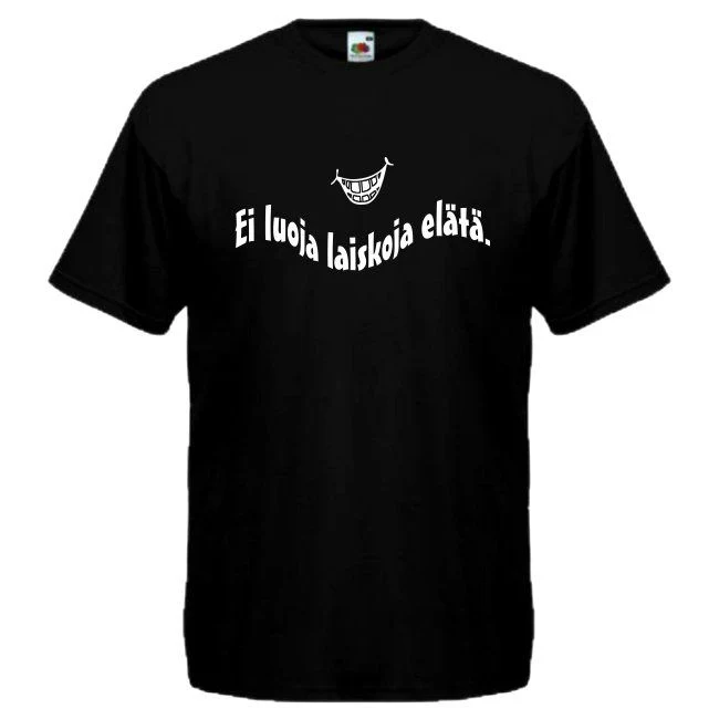 T-PAITA musta - Ei luoja laiskoja elätä. (00 448)