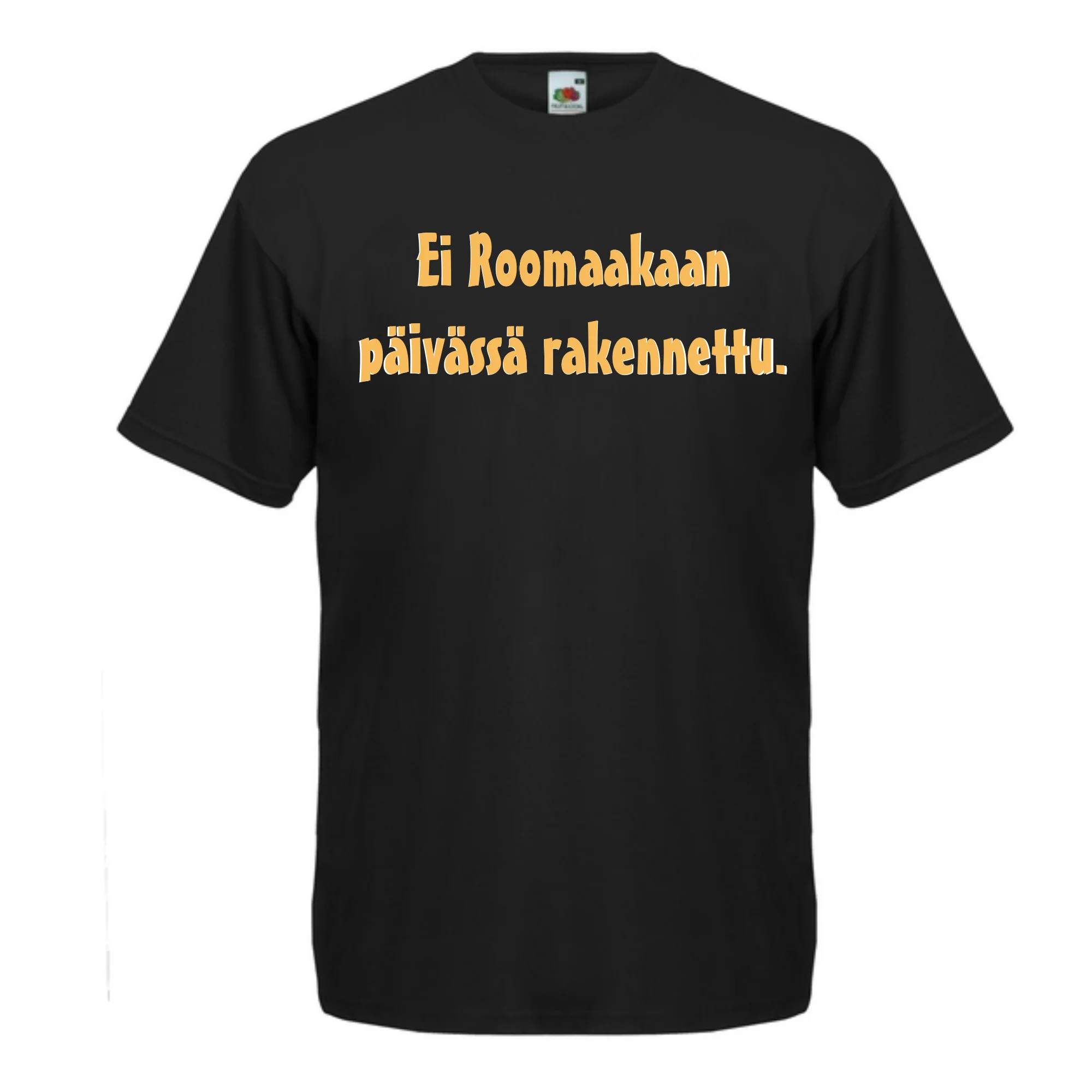 T-PAITA musta -  Ei Roomaakaan päivässä rakennettu. (5069)