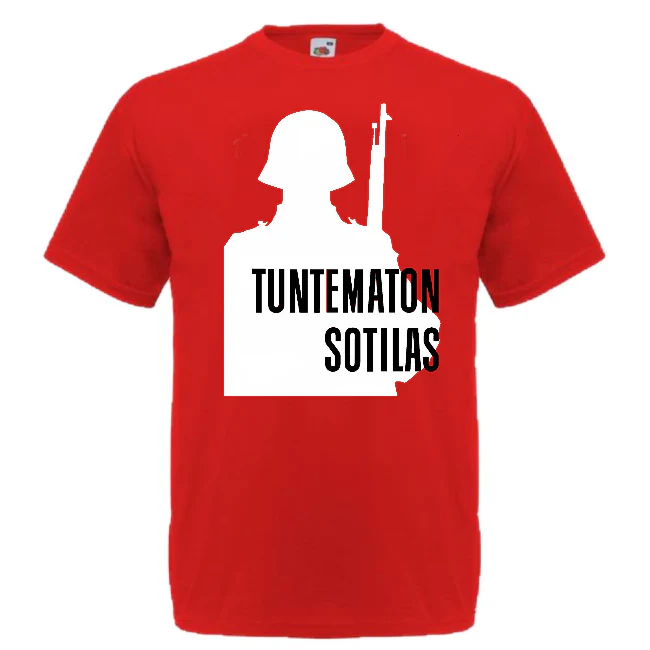 T-PAITA - TUNTEMATON SOTILAS punainen (00 415a)