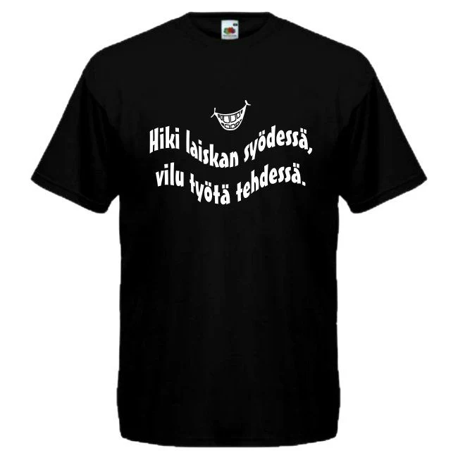 T-PAITA musta - Hiki laiskan syödessä, vilu työtä tehdessä.