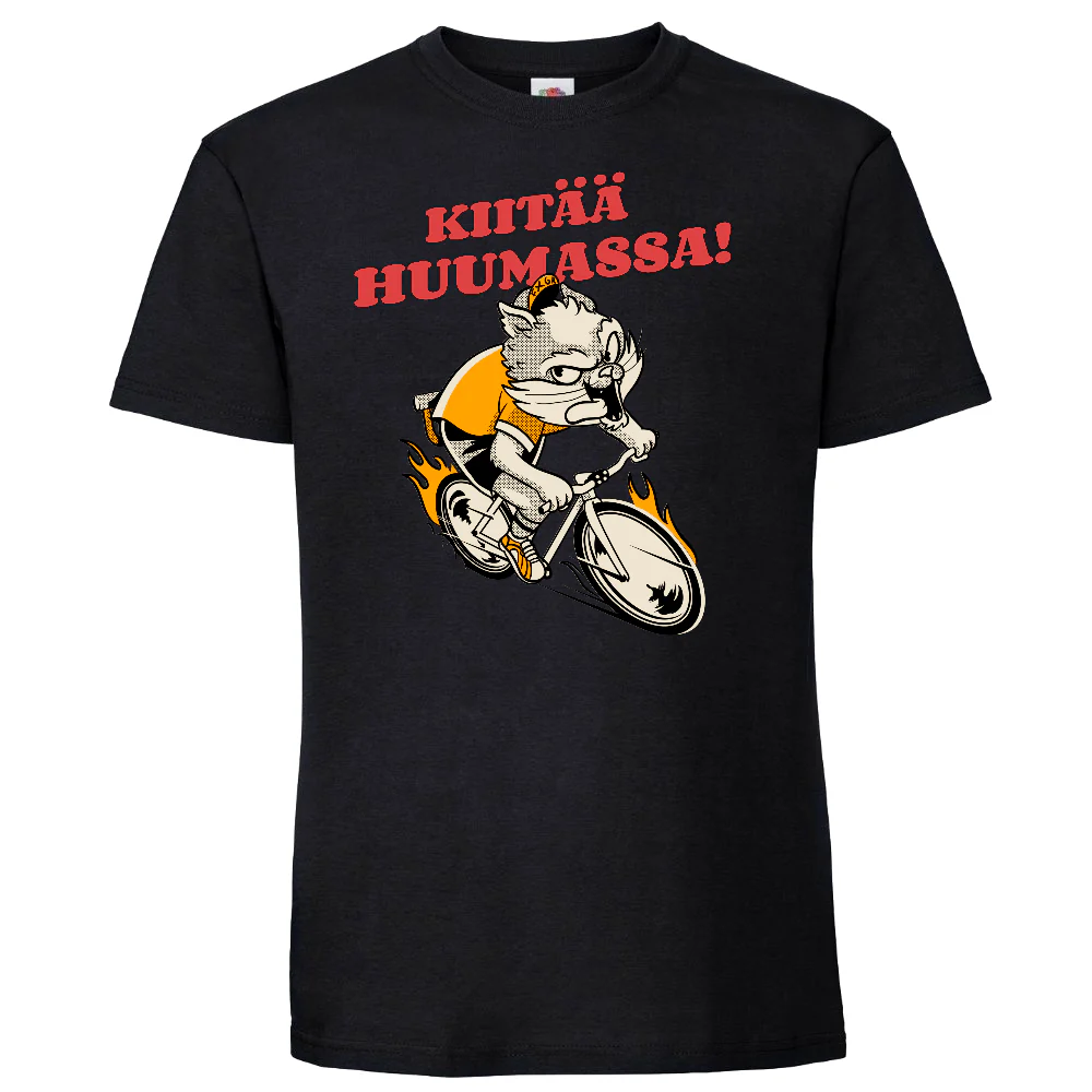 T-PAITA MUSTA - KIITÄÄ HUUMASSA  (00 720)