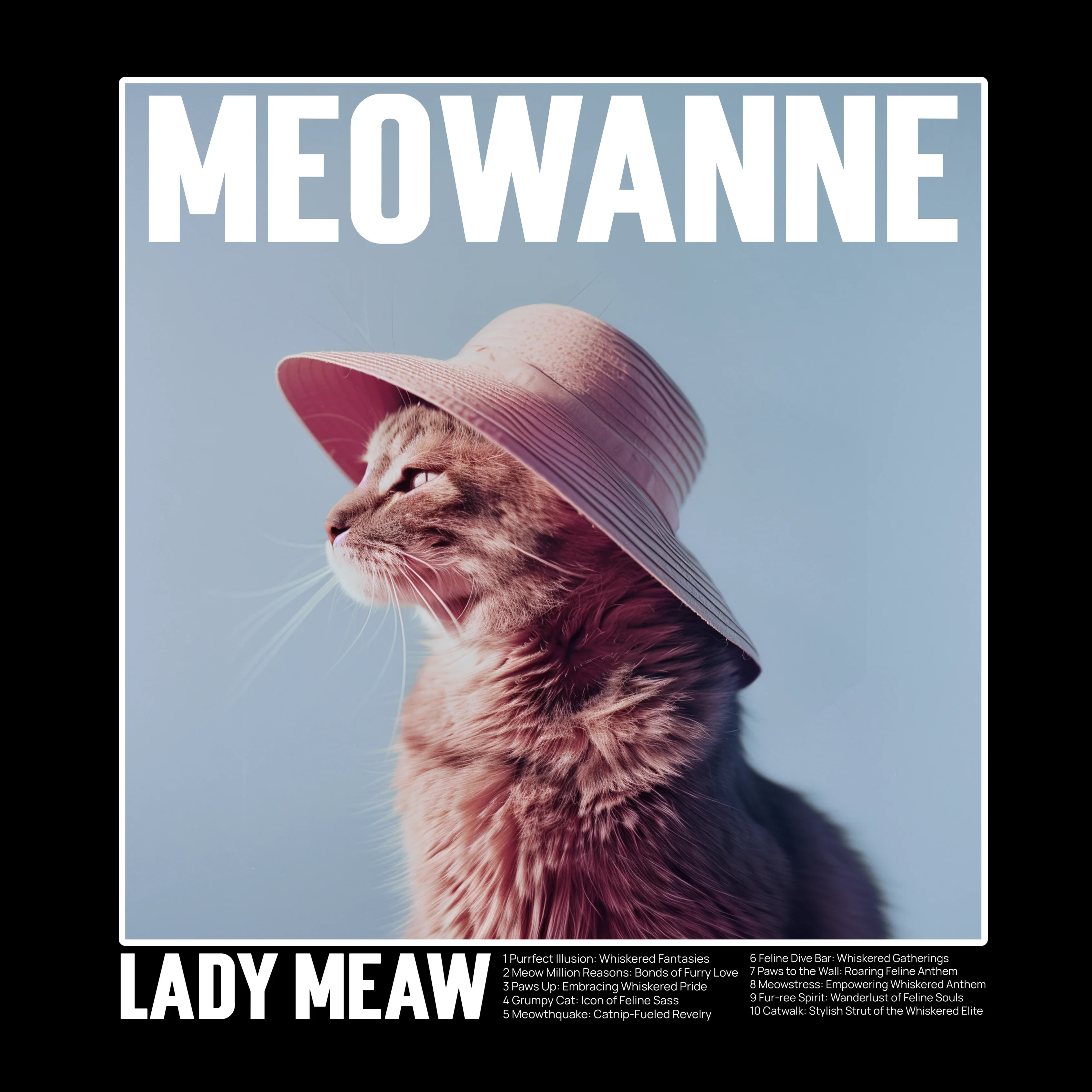 KISSABÄNDI T-PAITA MUSTA - MEOWANNE LADY MEAW (2935) - Image 2