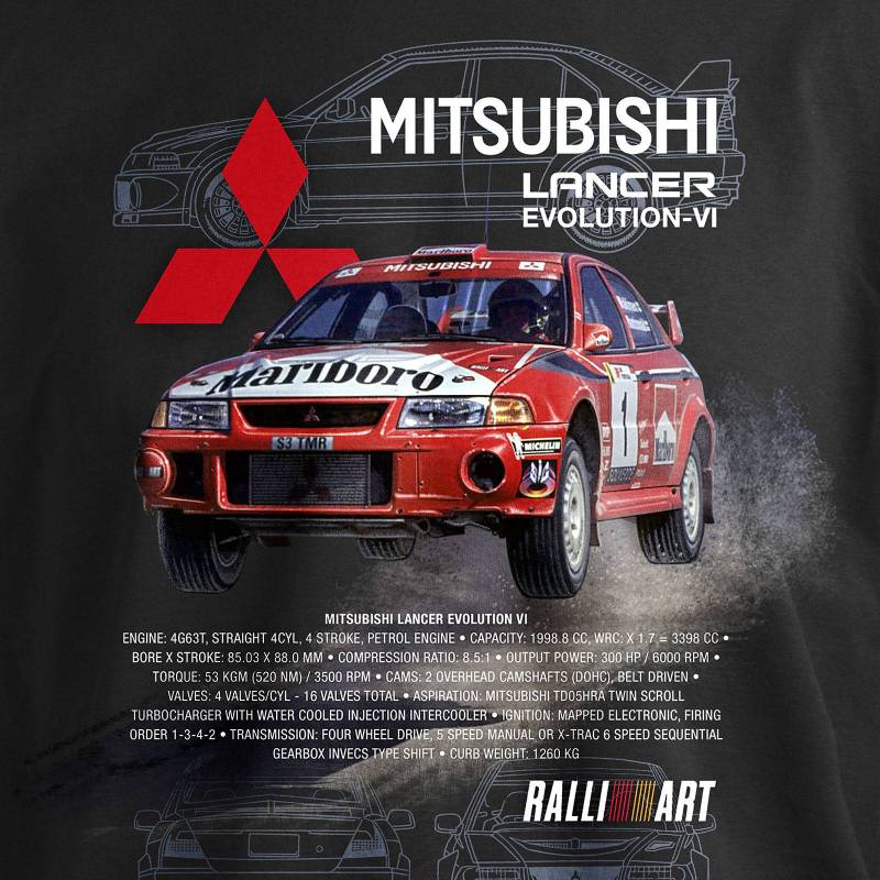 T-PAITA RALLI musta - Mitsubishi Lancer - Image 2