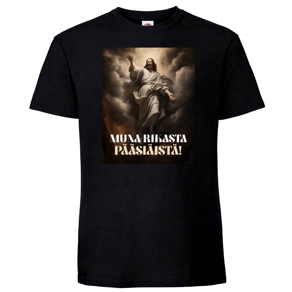 T-PAITA MUSTA PÄÄSIÄINEN - MUNA RIKASTA PÄÄSIÄISTÄ   (00 79)